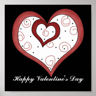 Double Hearts D1 - Customisable Love Sign/Poster Poster
