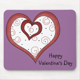 Double Hearts D1 - Customizable Valentine Mousepad