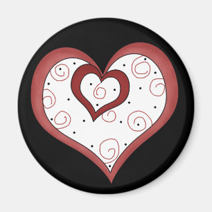 Double Hearts D1 - Valentine or Love Magnet