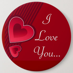 Double Hearts I Love You 6 Cm Round Badge