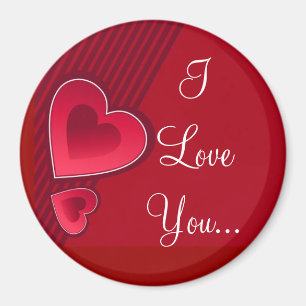 Double Hearts I Love You Magnet