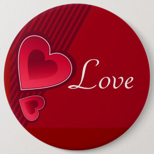 Double Hearts Love 6 Cm Round Badge