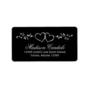 Double Hearts Personalised Wedding Address Labels