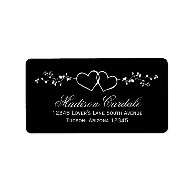 Double Hearts Personalised Wedding Address Labels (Front)
