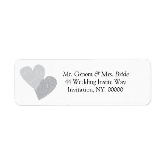 Double Hearts Return Address Label Stickers