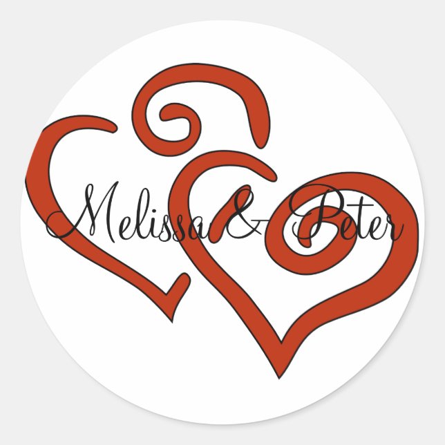 Double Hearts Seal Sticker (Front)