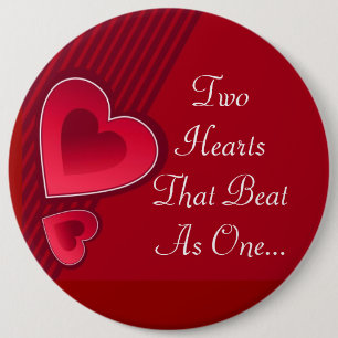 Double Hearts Two Hearts That Beat As One 6 Cm Round Badge
