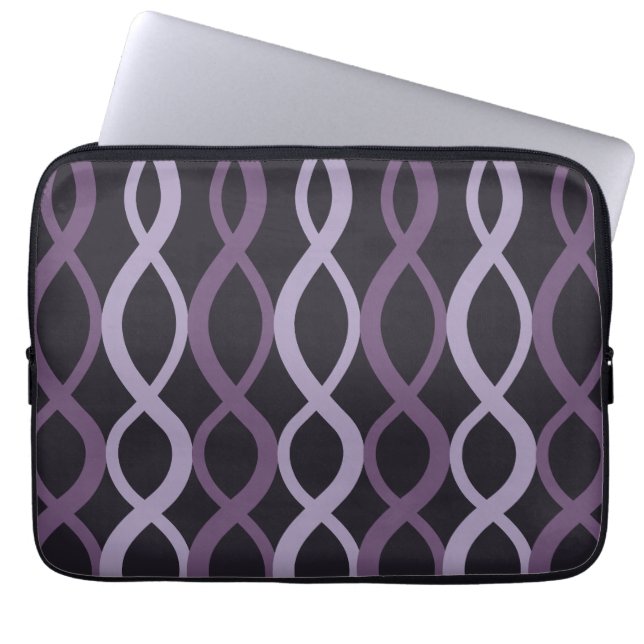 Double Helix Geometric Pattern-Modern Minimalist Laptop Sleeve (Front)
