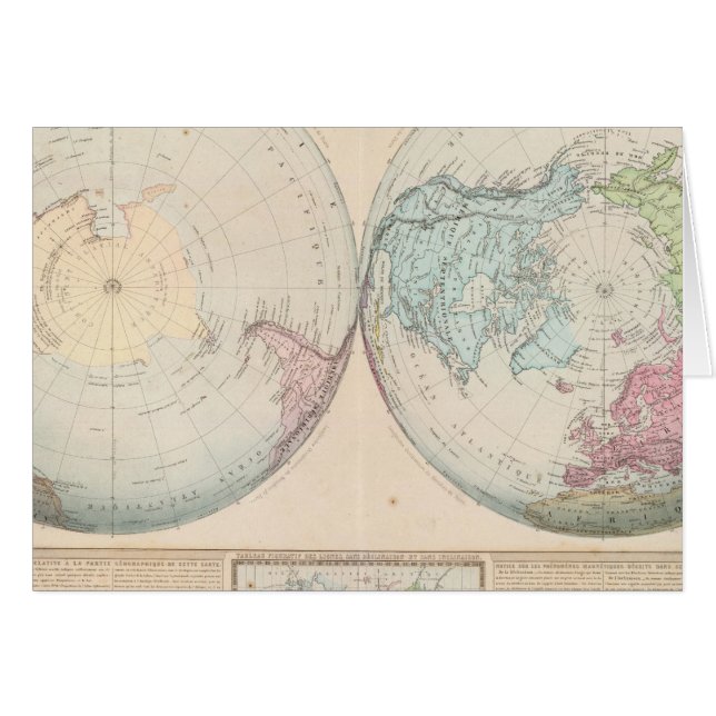 Double Hemisphere Map of the World (Front Horizontal)