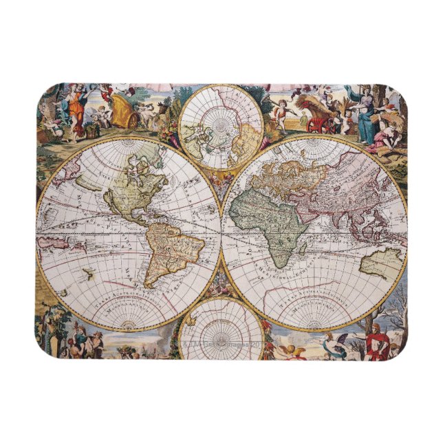 Double Hemisphere Polar Map Magnet (Horizontal)
