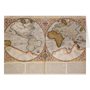 Double Hemisphere World Map, 1587