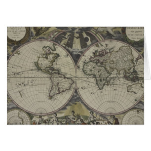 Double Hemisphere World Map 1672