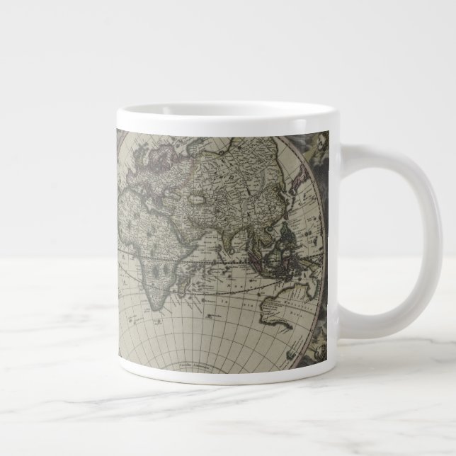 Double Hemisphere World Map | 1672 Large Coffee Mug (Right)
