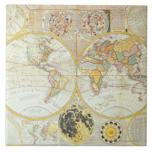Double Hemisphere World Map Tile