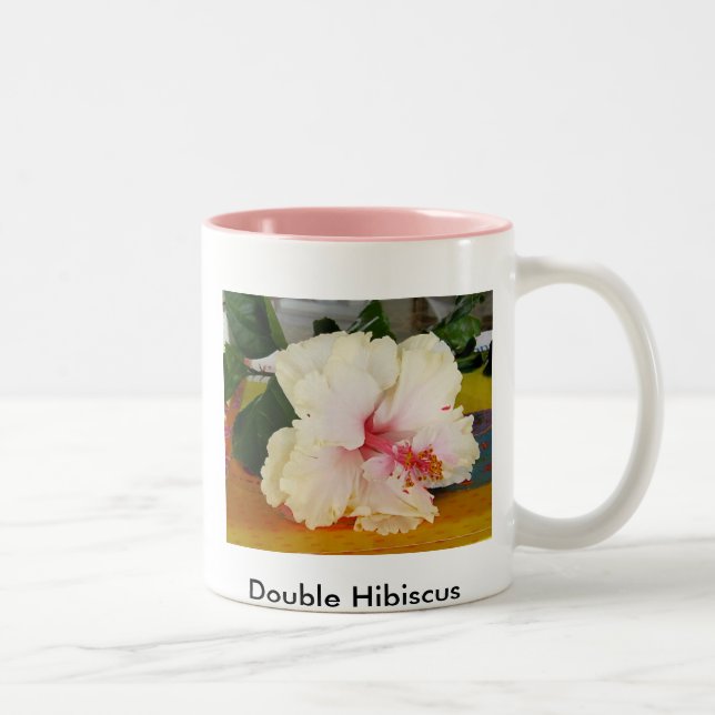 Double Hibiscus Two-Tone Coffee Mug (Right)