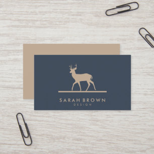 Double Horn navy Deer Business Card