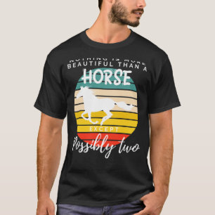 Double Horse Elegance: Beauty Galore in Funny Tee! T-Shirt