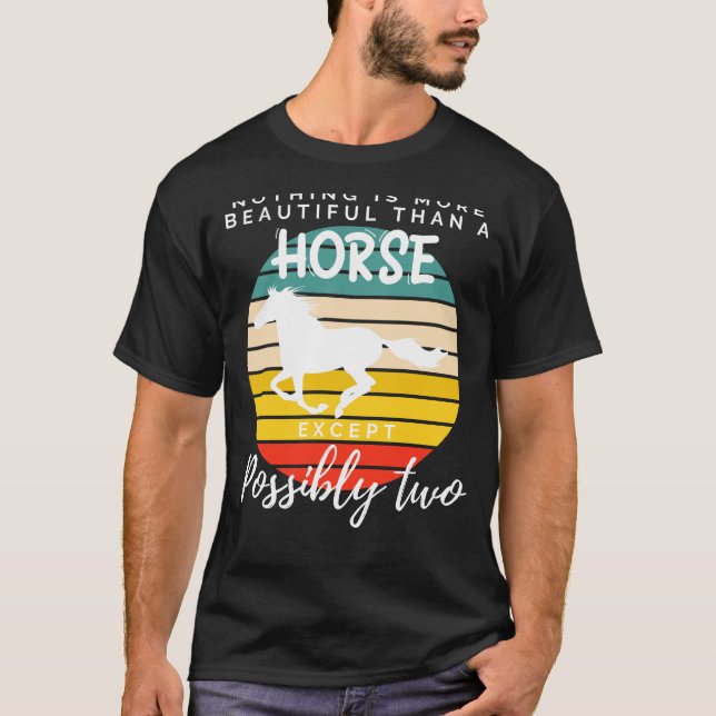 Double Horse Elegance: Beauty Galore in Funny Tee! T-Shirt (Front)