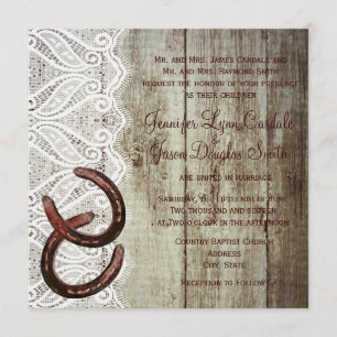 Double Horse Shoe Wedding Invitations