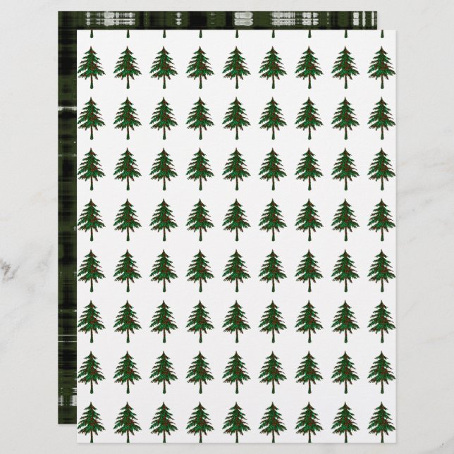 Double Hunter Green plaid Tree Design (Front/Back)