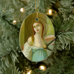 Double Image St. Agatha  (M 003) Ceramic Tree Decoration