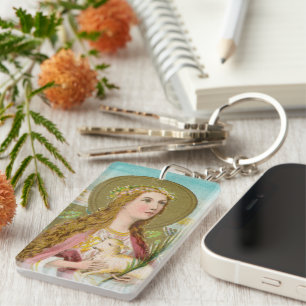 Double Image St. Agnes of Rome (BC 01) Key Ring