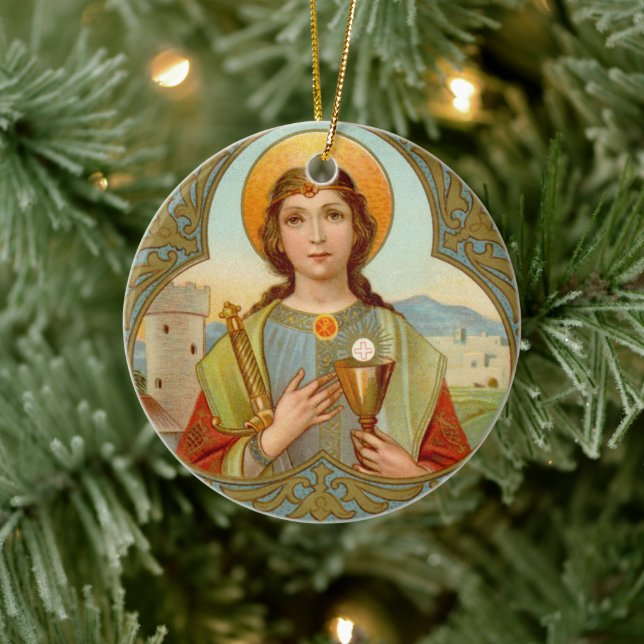 Double Image St. Barbara (BK 001) Ceramic Tree Decoration (Tree)