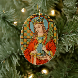 Double Image St. Barbara  (JP 01) Ceramic Tree Decoration