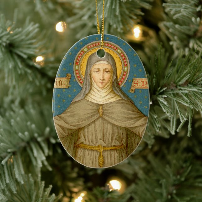 Double Image St. Clare of Assisi (SAU 027) Ceramic Tree Decoration (Tree)