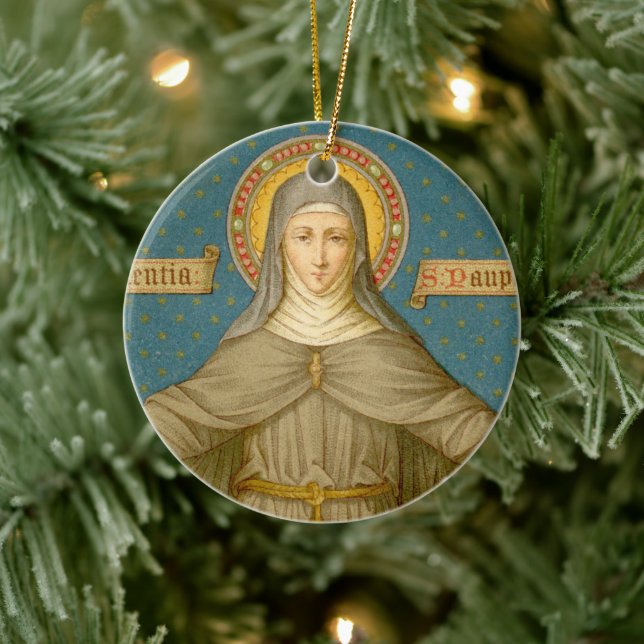 Double Image St. Clare of Assisi (SAU 027) Ceramic Tree Decoration (Tree)