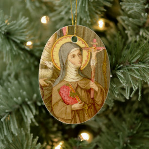 Double Image St. Colette of Corbie (SAU 027) Ceramic Tree Decoration