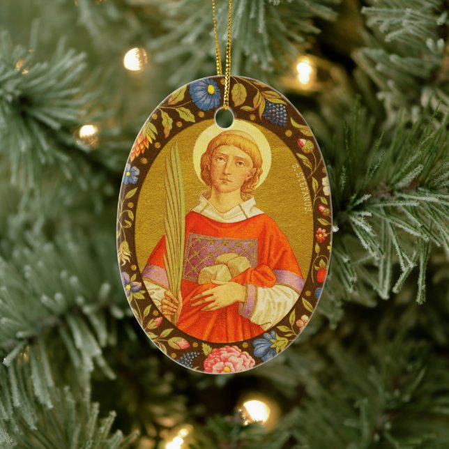 Double Image St. Stephen the ProtoMartyr (PM 08) Ceramic Tree Decoration (Tree)