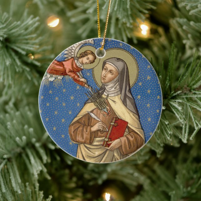 Double Image St. Teresa of Avila (SAU 28) Ceramic Tree Decoration (Tree)
