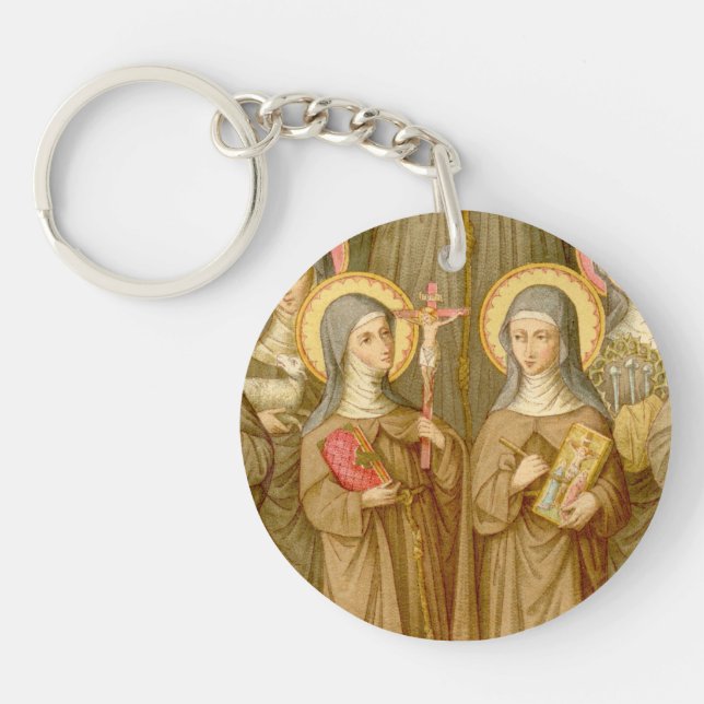 Double Image Two Poor Clare Saints (SAU 27) Key Ring (Front)
