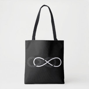 Double Infinity black & white Tote Bag