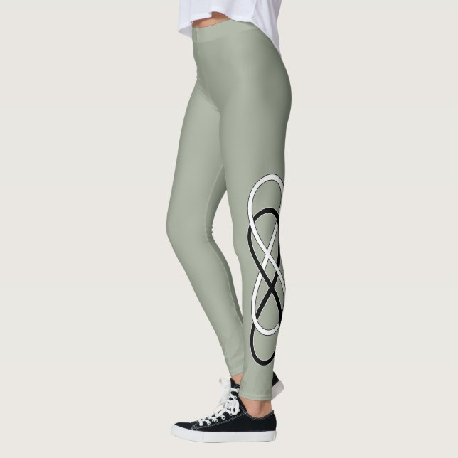 Double Infinity black & white + your ideas Leggings (Left)