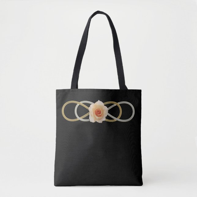 Double Infinity gold silver ROSE Tote Bag (Front)