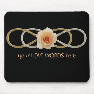 Double Infinity Silver Gold Rose Mouse Mat