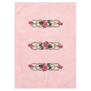 Double Infinity Silver Gold Roses + your backgr. Tablecloth