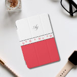 Double initials monogram red starfish watercolor  iPad mini cover<br><div class="desc">Double initials monogrammed minimalist red starfish watercolor iPad mini Cover in red,  black and white featuring a starfish pattern of a bright red starfish illustration drew by me</div>