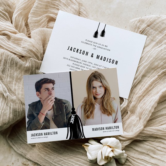 Double Joint Graduation Tassel Party Invitation (Creator Uploaded)