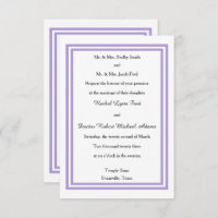 Double Lavender Trim - 3x5 Wedding Invitation