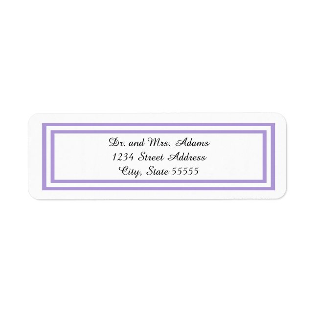 Double Lavender Trim - Return Address Label (Front)