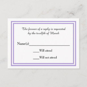 Double Lavender Trim - RSVP Card