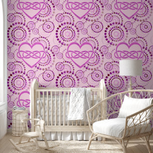Double Lemniscate Heart - Seamless Dots Pattern 2 Wallpaper