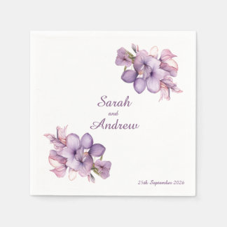Double Lilah Flower: Personalized Wedding Napkins