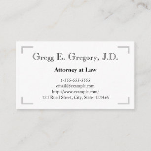 Double Line Corner Borders Attorney Business Card