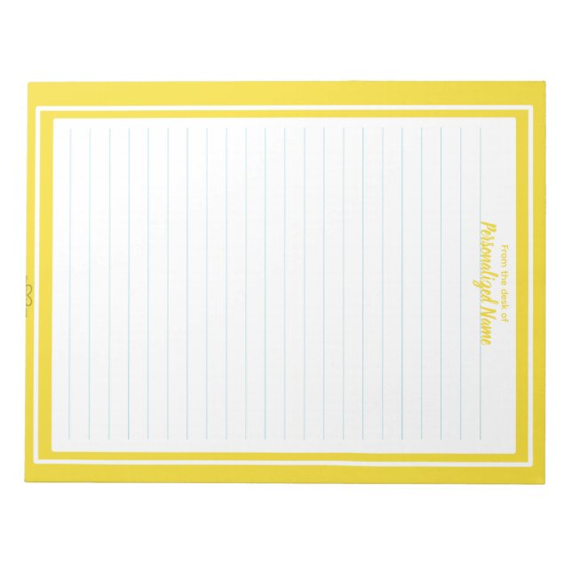 Double Line Frame Yellow Lined  Notepad (Front)