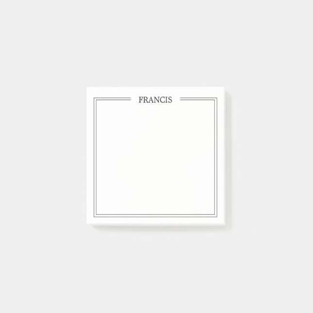 Double Lined Border Personalised Post it Notes (Front)