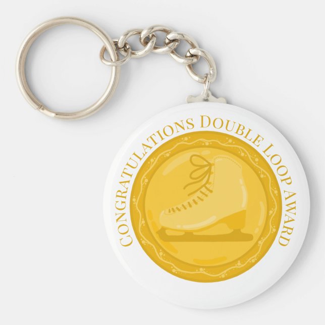 DOUBLE LOOP AWARD Ice Skating Special Achievement Key Ring (Front)
